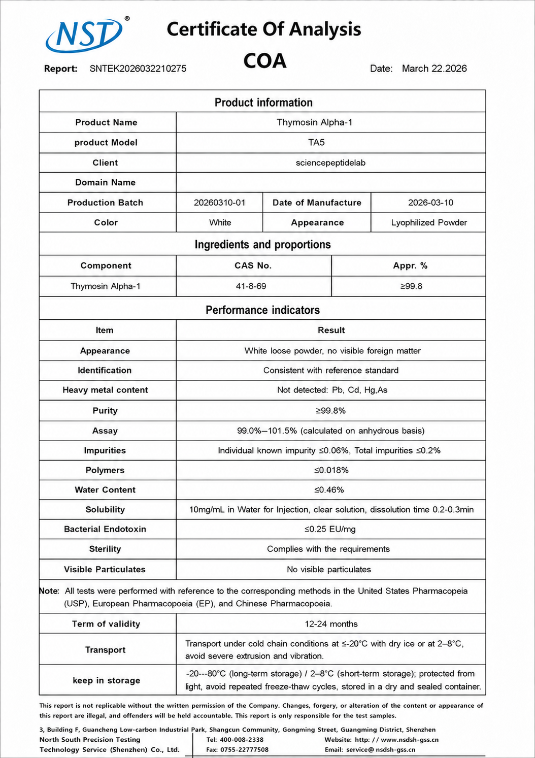 TA5 | Thymosin Alpha-1 5mg × 10 Vials - Image 2