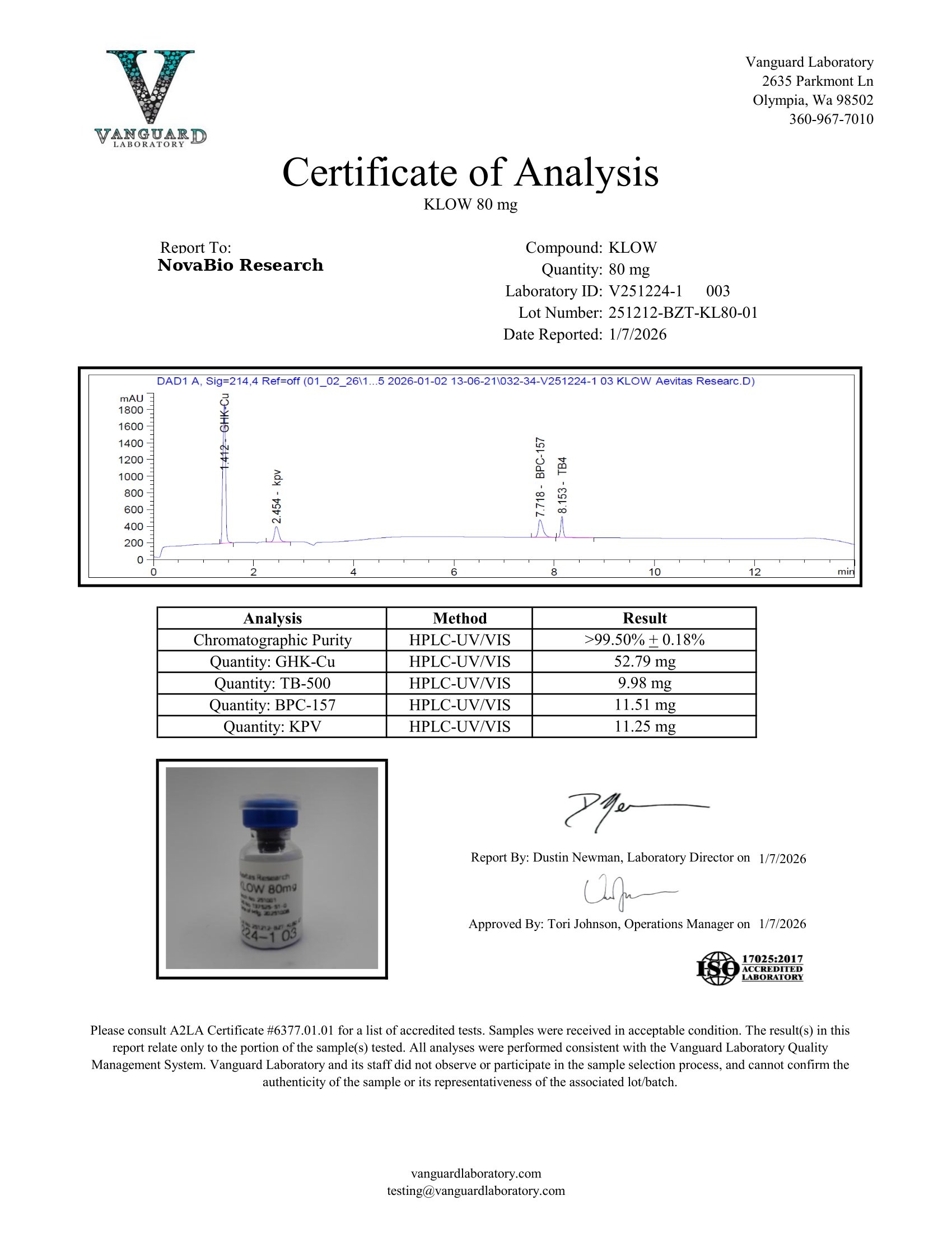 KLOW80 / BBKG80 | BPC-157 + TB-500 + GHK-Cu + KPV Blend 80mg × 10 Vials - Image 2